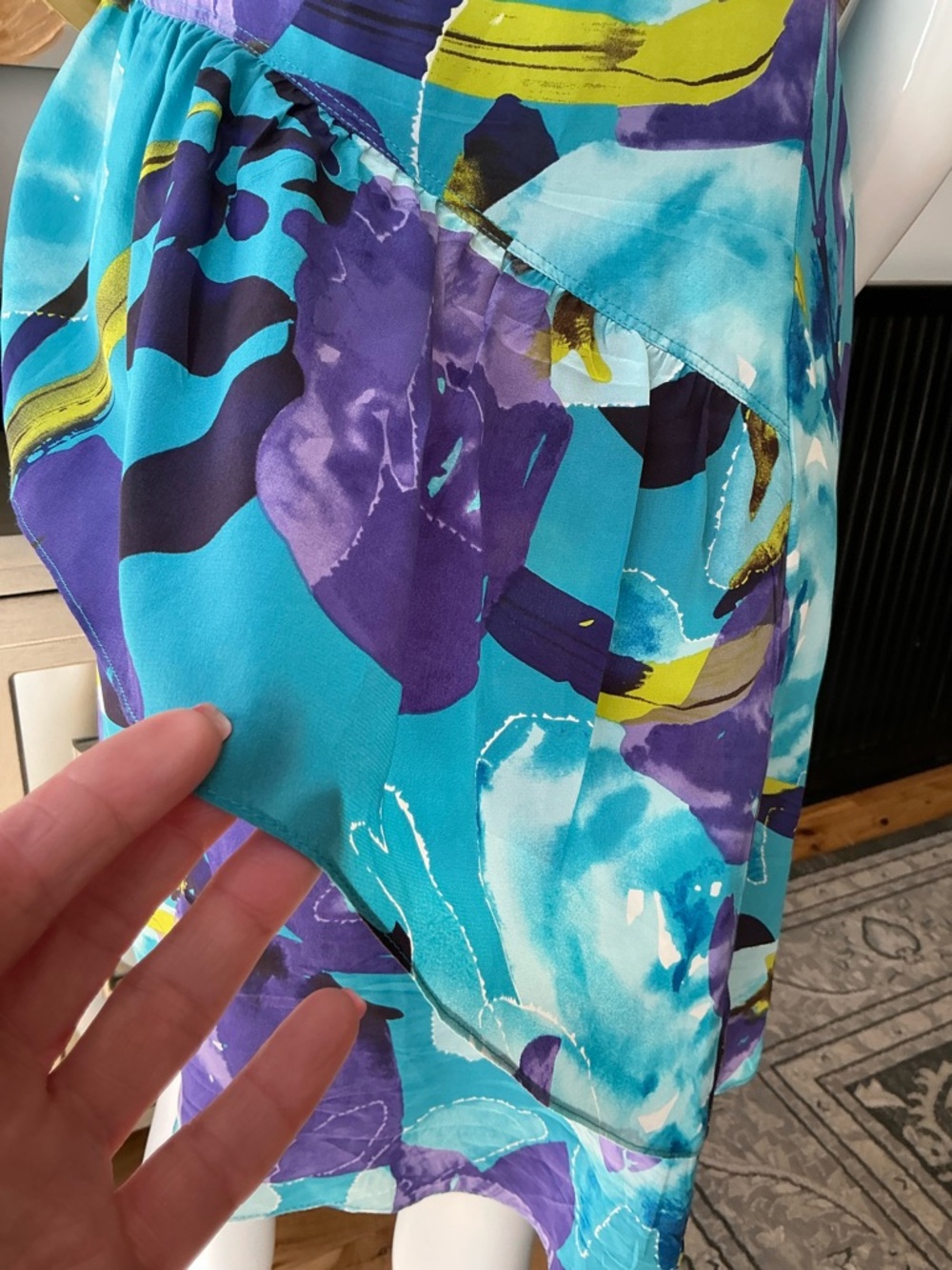 Trina Turk All Silk Vibrant Birthstone Colors Floral lightweight Mini Dress 4 - Picture 7 of 11